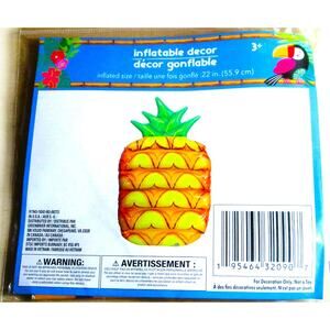 Greenbrier Inflatable Pineapple Vinyl Decoration 22 Inches High Summer Party